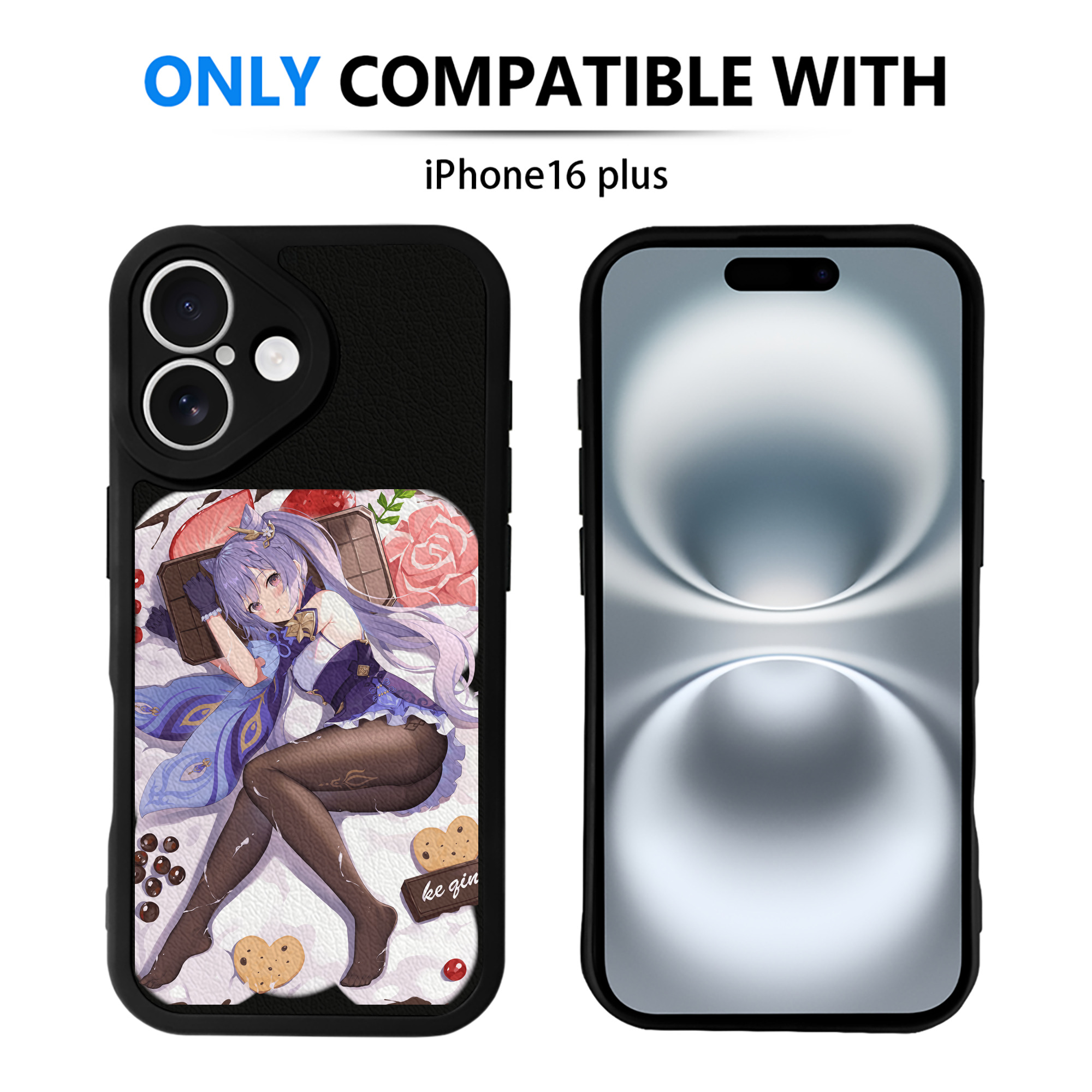 げんし神 刻晴 こくせい genshin Kokusei 【iPhone 16シリーズ対応】シリコンスマホケース（レザー調） 材質：シリコン